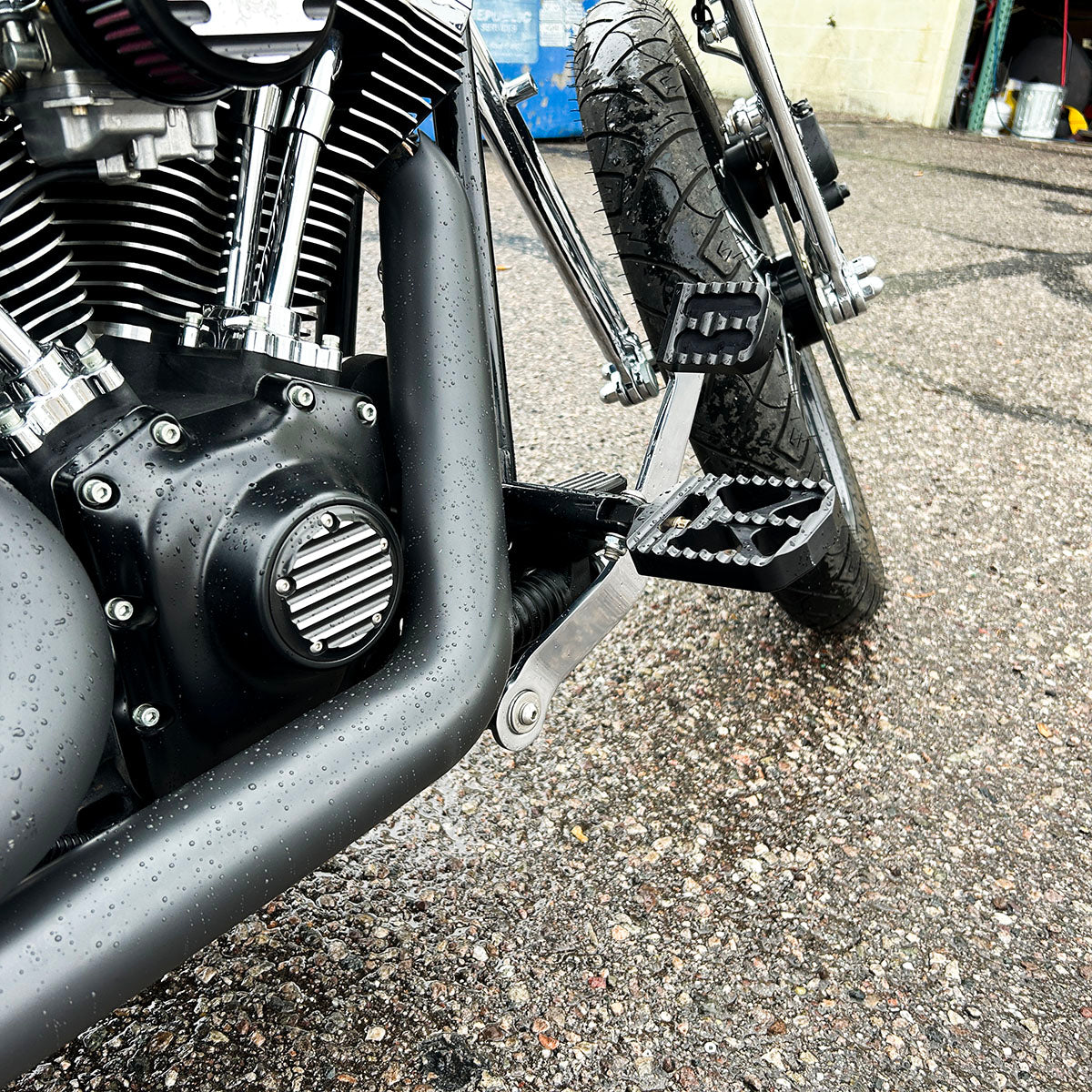 Softail Serrated Brake Pedal Cover Black / Cutout Style