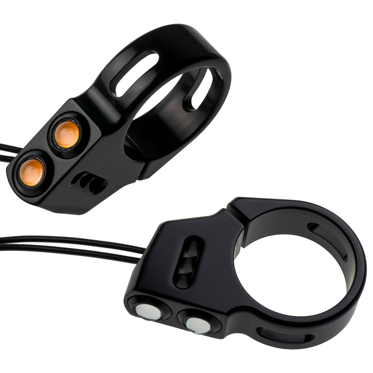 Dual Rat Eye Fork Mount Turn Signals