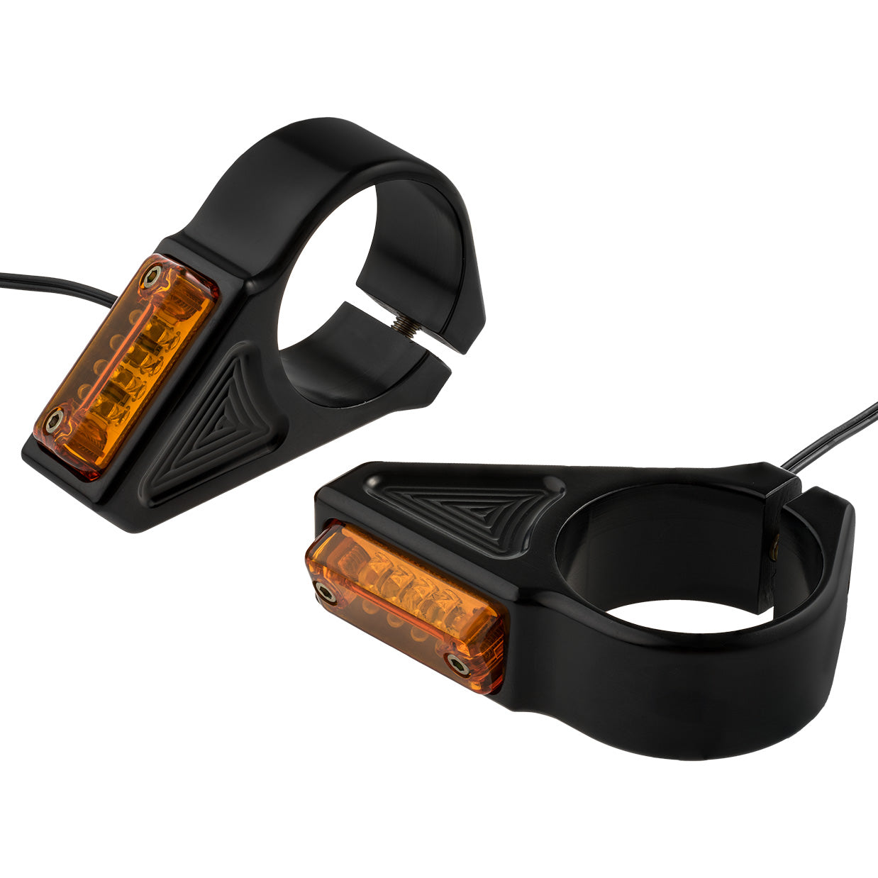 39mm Fork Mount Rectangle LED Turn Signal Black – Joker Machine