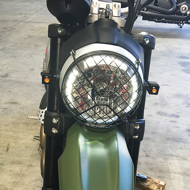 Rat Eye Side Mount Turn Signal Amber Black