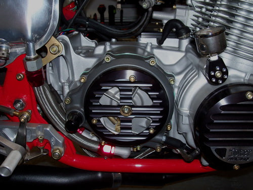 CB750 Cluthc Cover Ducati Style Cut-Out Black