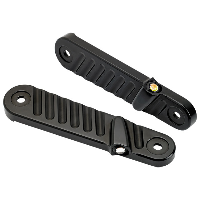 Streamliner Front Turn Signals Finned Black