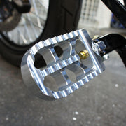 Adjustable Serrated Footpegs Long Raw