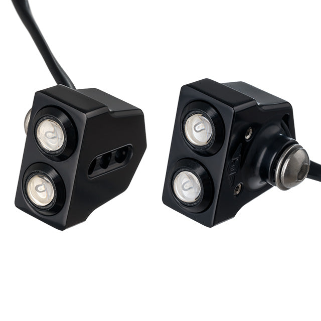 Dual Rat Eye LED Turn Signal Amber Black