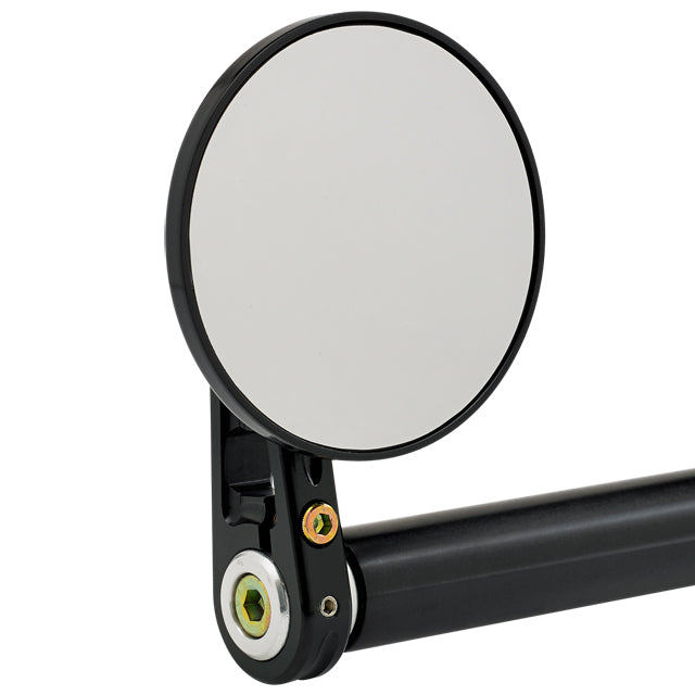 3-1/4 inch Round Bar End Mirrors Stem D Black
