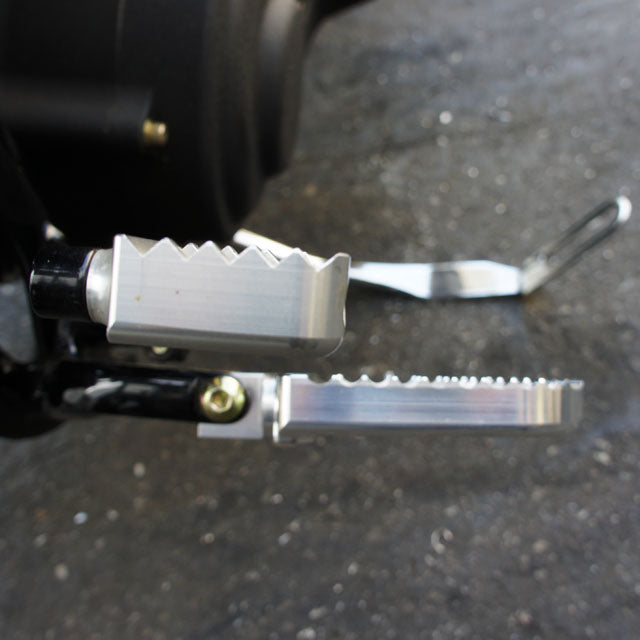 Adjustable Serrated Footpegs Long Raw