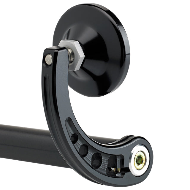 2-1/4" Round Bar End Mirrors Stem C Black