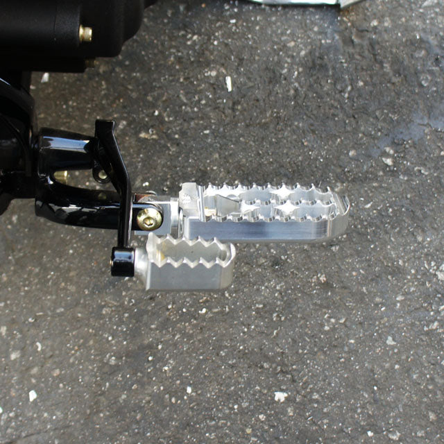 Adjustable Serrated Footpegs Long Raw