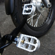 Adjustable Serrated Footpegs Long Raw