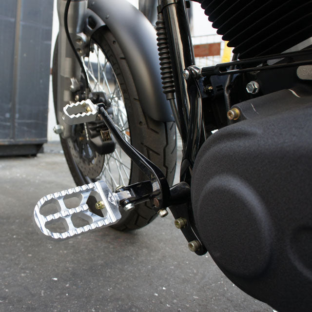 Adjustable Serrated Footpegs Long Raw