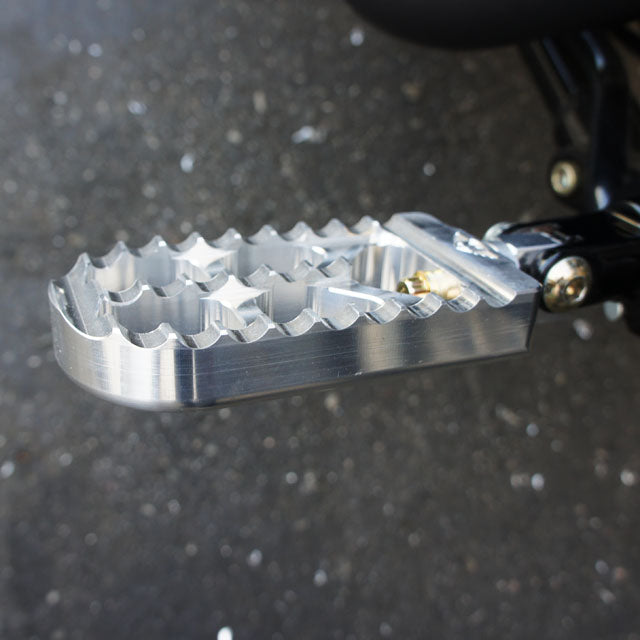 Adjustable Serrated Footpegs Long Raw
