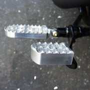 Adjustable Serrated Footpegs Long Raw