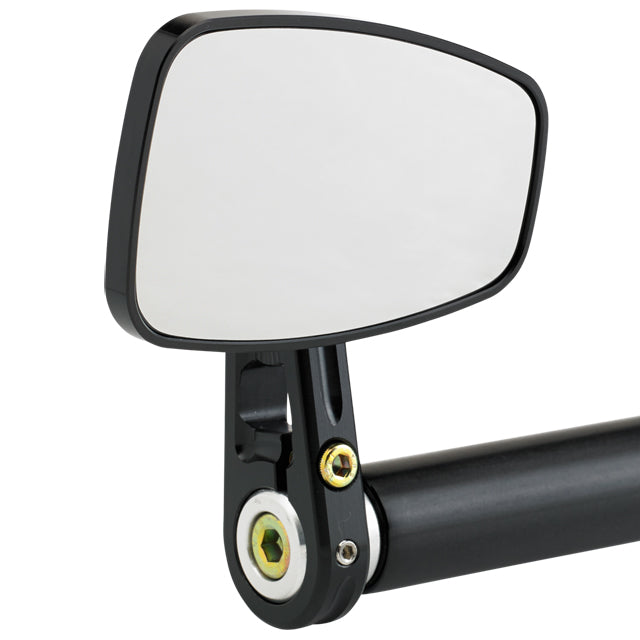 Cafe Style Bar End Mirror Stem D Black