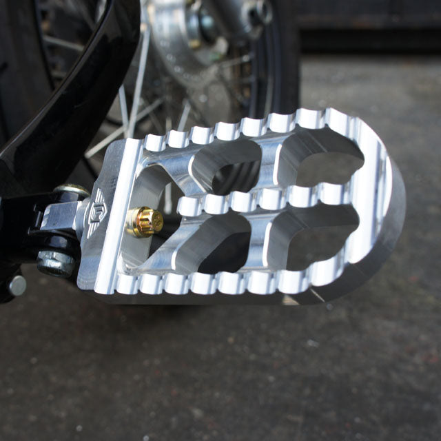 Adjustable Serrated Footpegs Long Raw