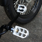 Adjustable Serrated Footpegs Long Raw