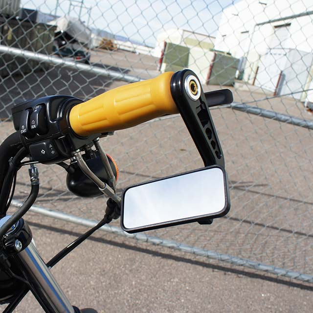 Rectangle Bar End Mirror Stem A Black