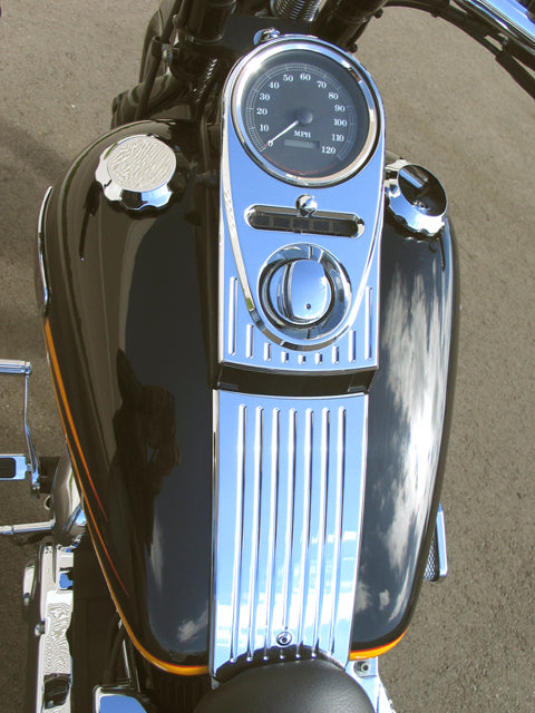 84-99 Softail Lower Dash Panel Flame
