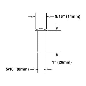 Mirror Hole Plugs Dimensions