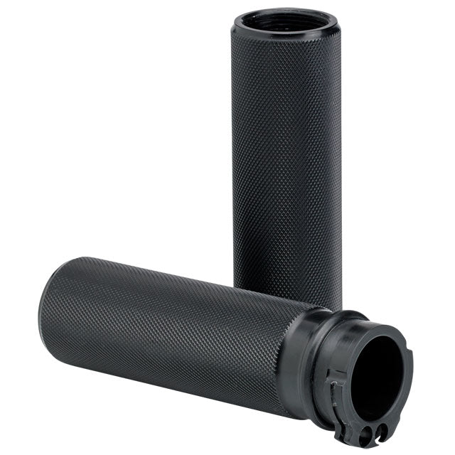Open Ended Knurled Hand Grips Black
