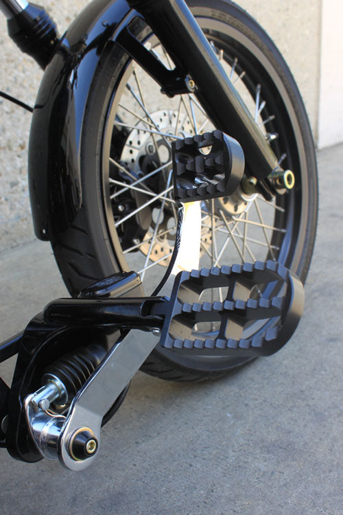 Serrated Brake Pedal Cover Application with Foot Peg