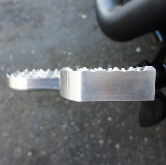 Adjustable Serrated Footpegs Long Raw