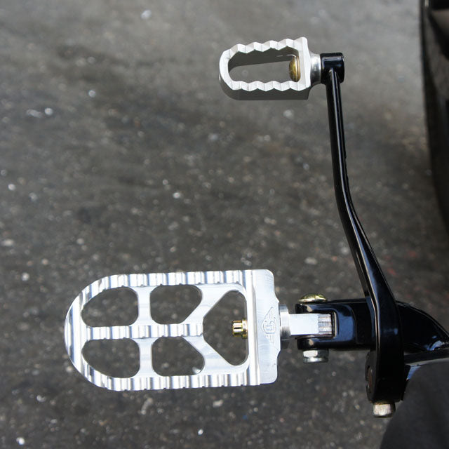 Adjustable Serrated Footpegs Long Raw