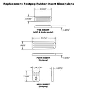 Replacment Rubber Inserts Dimensions
