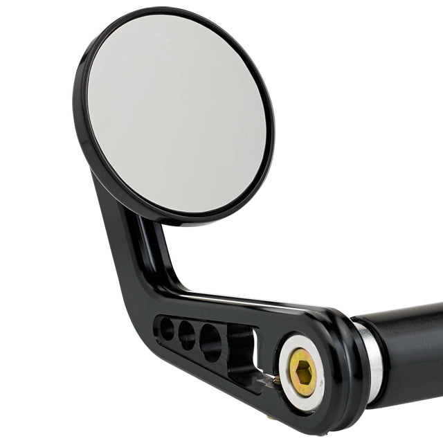 2-1/4" Round Bar End Mirrors Stem A Black