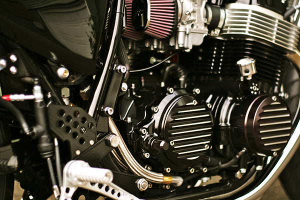 CB750 Cluthc Cover Finned Black