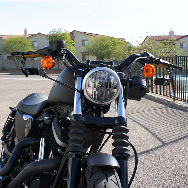 Rectangle Bar End Mirror Stem A Black