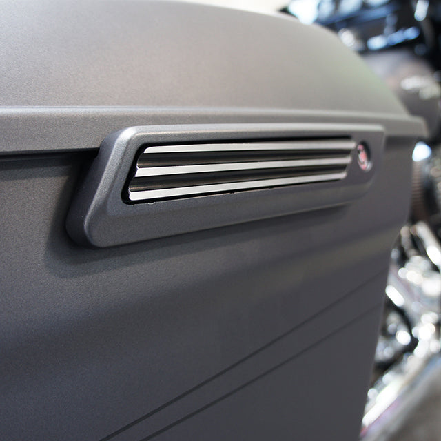 Saddlebag Latch Inserts Finned Black