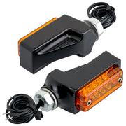 Rectangle LED Turn Signal Amber Black