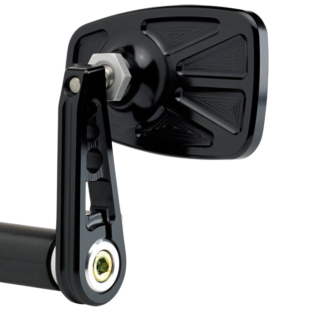 Cafe Style Bar End Mirror Stem D Black