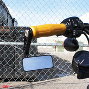 Rectangle Bar End Mirror Stem A Black