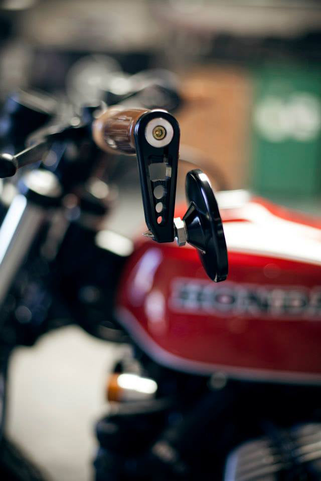 3-1/4 inch Round Bar End Mirrors D Black